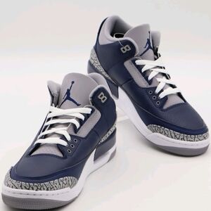 CT8532-401 Nike Air Jordan 3 Retro "Georgetown" Grey/Blue (Men)-Size 9-Brand New